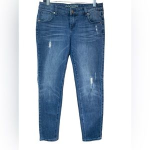 Eva Mendes for New York & Co. Distressed Relaxed Fit Jeans Med. Wash Size 6